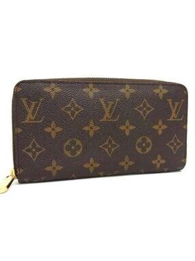 Louis Vuitton Wallet Monogram Zippy Brown Leather